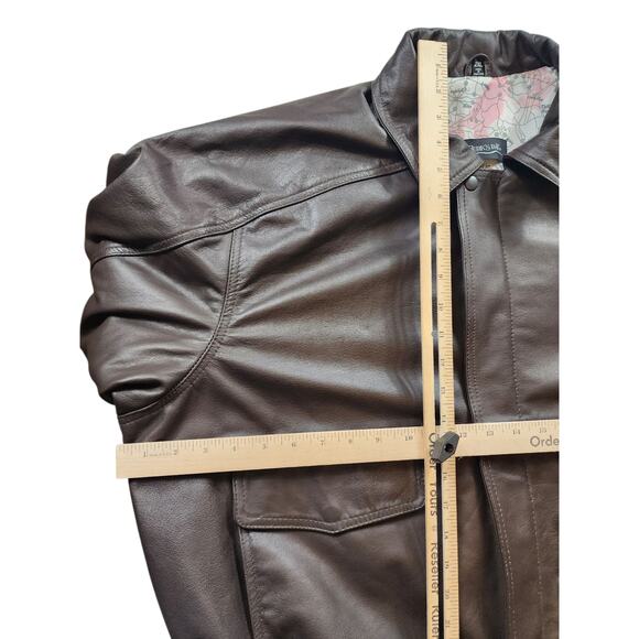 Burks Bay Leather Jacket Mens 2XL NRA Life Member Patch Logo \Bomber Vintage Y2K - Picture 12 of 16